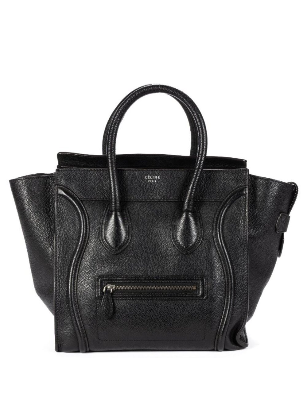 Celine Mini Luggage Bag Black Grain Calfskin Leather